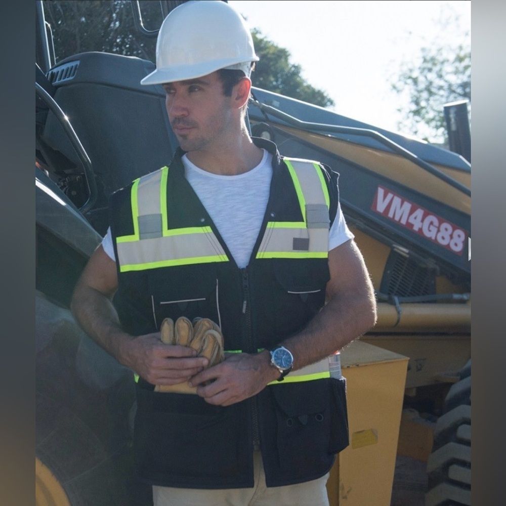 Kishigo B100 2x-3x Enhanced Visibility Multi-Pocket Mesh Vest - Black